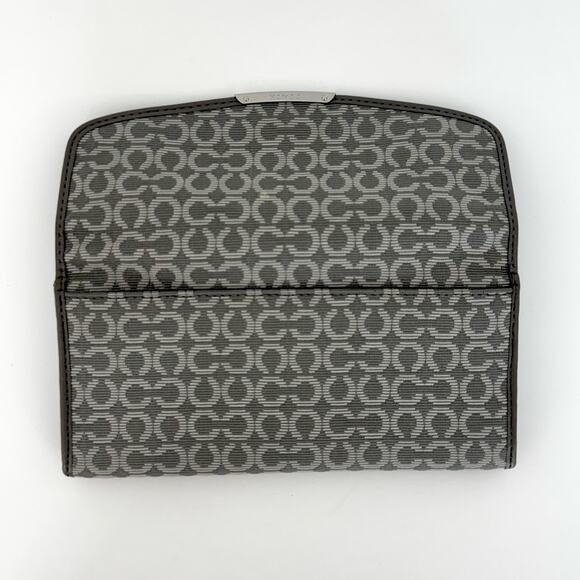 Coach Light Gray Jacquard Slim Envelope Wallet Madison Op Art Needlepoint - Picture 5 of 11